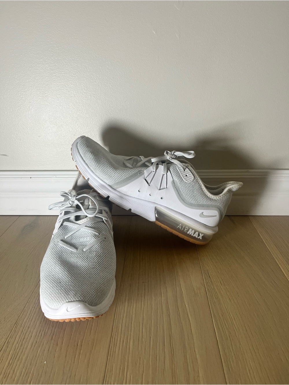 Nike White Air Max Sneakers with Gum-Tone Outsole - No Box